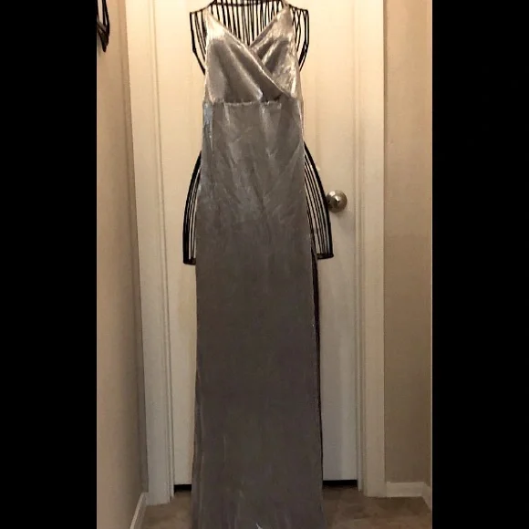 boohoo grey maxi dress Off The Bass Maxi Dress